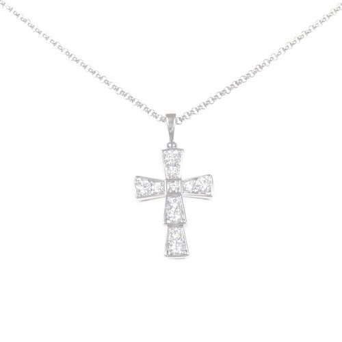Authentic BVLGARI Cross Small Necklace #260 006 535 1116