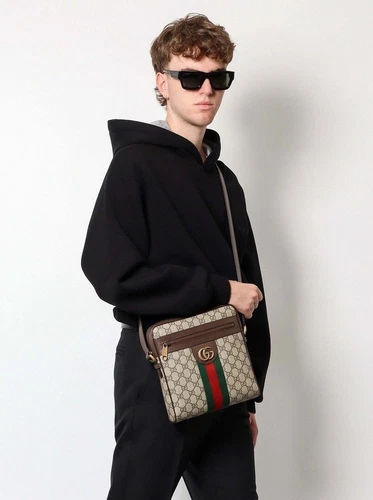 SUPREME ITALIA GUCCI GG OPHIDIA SUPREME WEB LARGE MESSENGER BAG 779889 BNIB Made In Italy