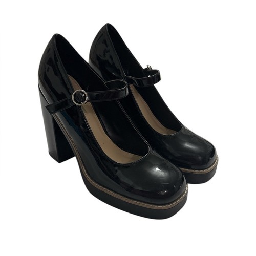 Steve Madden Tomin Black Mary Jane decolte tacco alto rave festival festa grunge 9