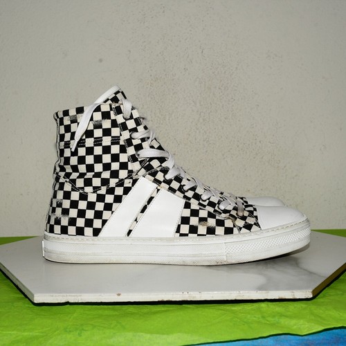 AMIRI SNEAKERS Amiri Hi Sneaker Checker Textile Italy Men 45   FLAW