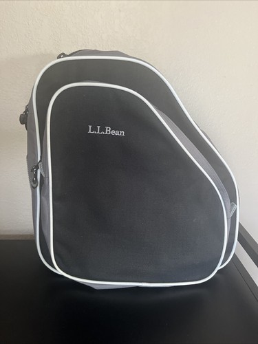 L.L.BEAN Raro "L.L. Borsa a tracolla Bean nylon palestra viaggio scuola grigio nero usata in ottime condizioni