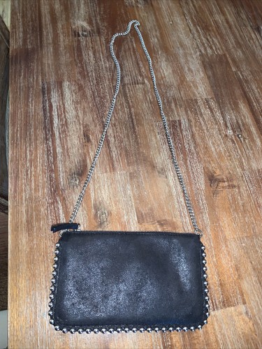 ZARA WOMAN SS20 BLACK STUDDED BLACK CROSSBODY BAG REF:8085 204 Wallet Conversion