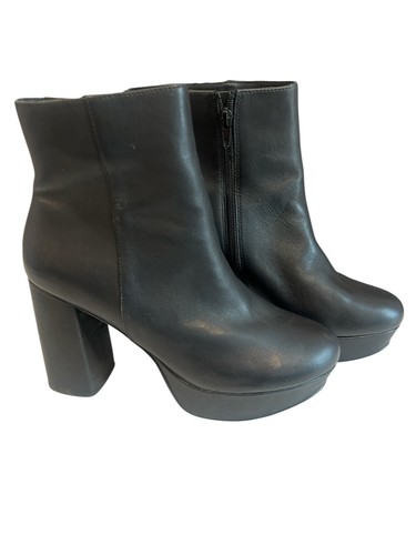 Stivali Steve Madden Grate in pelle nera con plateau 8:5
