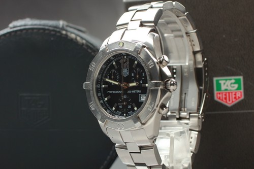 EXC+5 TAG HEUER 2000 ESCLUSIVO CN1110 BA0337 Orologio Cronografo Quadrante Nero Quarzo