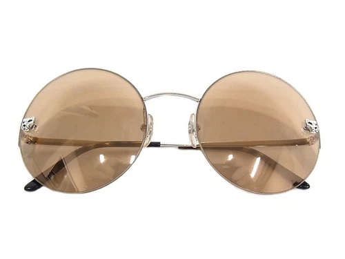 CARTIER GLASSES Cartier Panther Sunglasses Tortoise Brown Lens Round CT0022S 003 Cat2 58□21 135