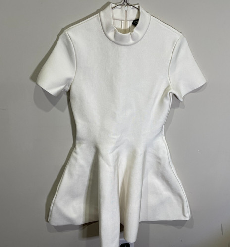 OFF WHITE TOM FORD ABITO GONNA A TULIPANO CORTA CON FINTO SCOLLO OFF BIANCO   XS   vendita al dettaglio $3290
