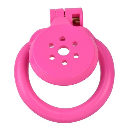 Flat Cap Pink Chastity Cage Air Hole Male Hard Plastic Rings Lock