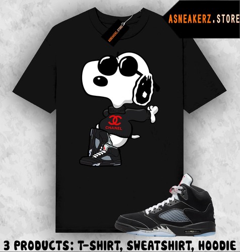 ECCO Fly S Dog Joe Cool Matching Shirt Match AJ 5 Nero Metallizzato Reimmaginato Sneaker