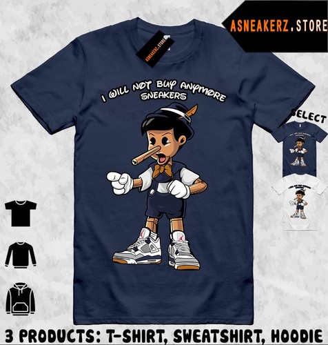 ECCO T shirt maglietta abbinata AJ 4 SB Navy da abbinare sneakerhead Pinocchio
