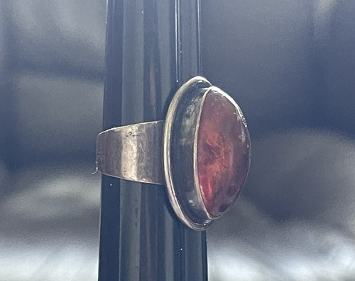 Sterling 925 S EF Einer Fern Amber Ring Haandarbejdi 6.75