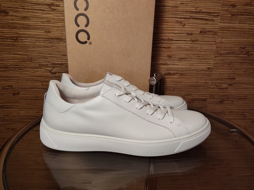 ECCO Men's Street Tray Classic Sneaker White Leather EU 45 Size 11   11.5 US