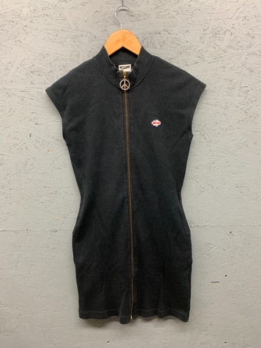 Abito Moschino Junior Ragazza Taglia 160 14 16 Nero Logo Frontale Casual Senza Maniche