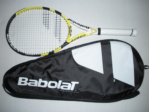 BABOLAT AEROPRO DRIVE PLUS + CORTEX MP 100 TENNIS RACQUET 4 3 8 (NEW STRINGS)