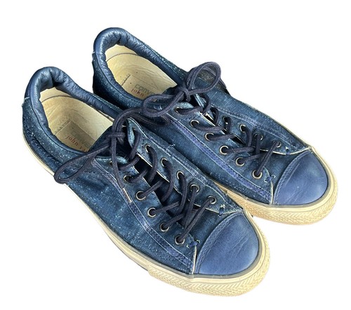 Sneakers da donna denim Converse All Star X John Varvatos top basse in pelle blu taglia 8