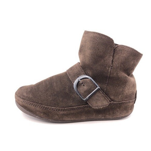 Fitflop Dash Suede Ankle Boots Womens Size 7 EUR 38 Chocolate Brown Leather