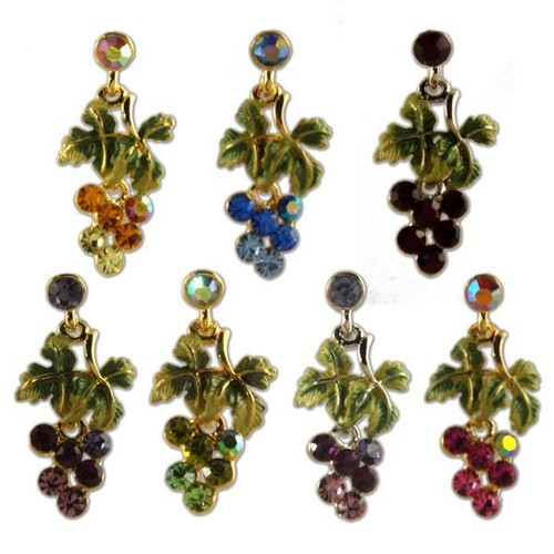 ORECCHINI UVA CRISTALLO RODIATO O PLACCATO ORO REALIZZATI CON ELEMENTI SWAROVSKI