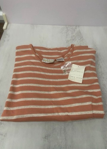 Sigrid Olsen Essentials Striped Midi T Shirt Dress Women’s Size M
