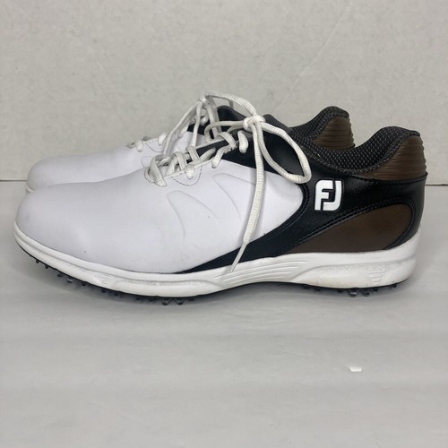 Footjoy Men's Golf Shoes Arc XT (59742) White Brown Black Soft Spikes Size 11.5