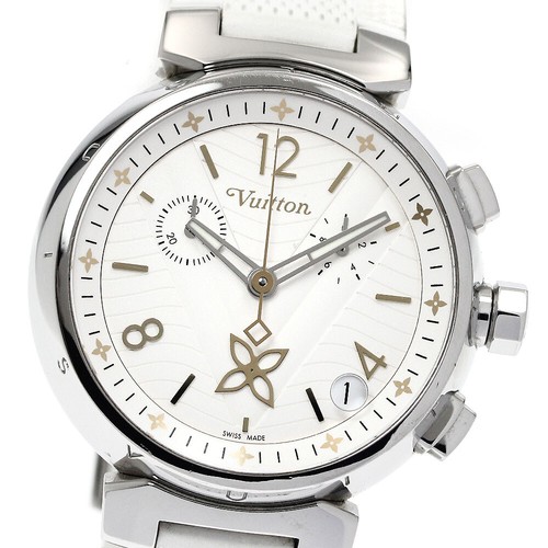 LOUIS VUITTON Tambour New Wave QA093 Cronografo Quadrante Bianco Quarzo Uomo_885379