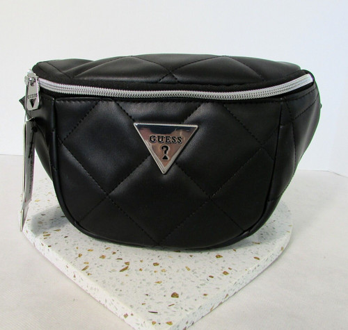 Guess Fanny Pack Belt Bag Crossbody Quilted Black NWT