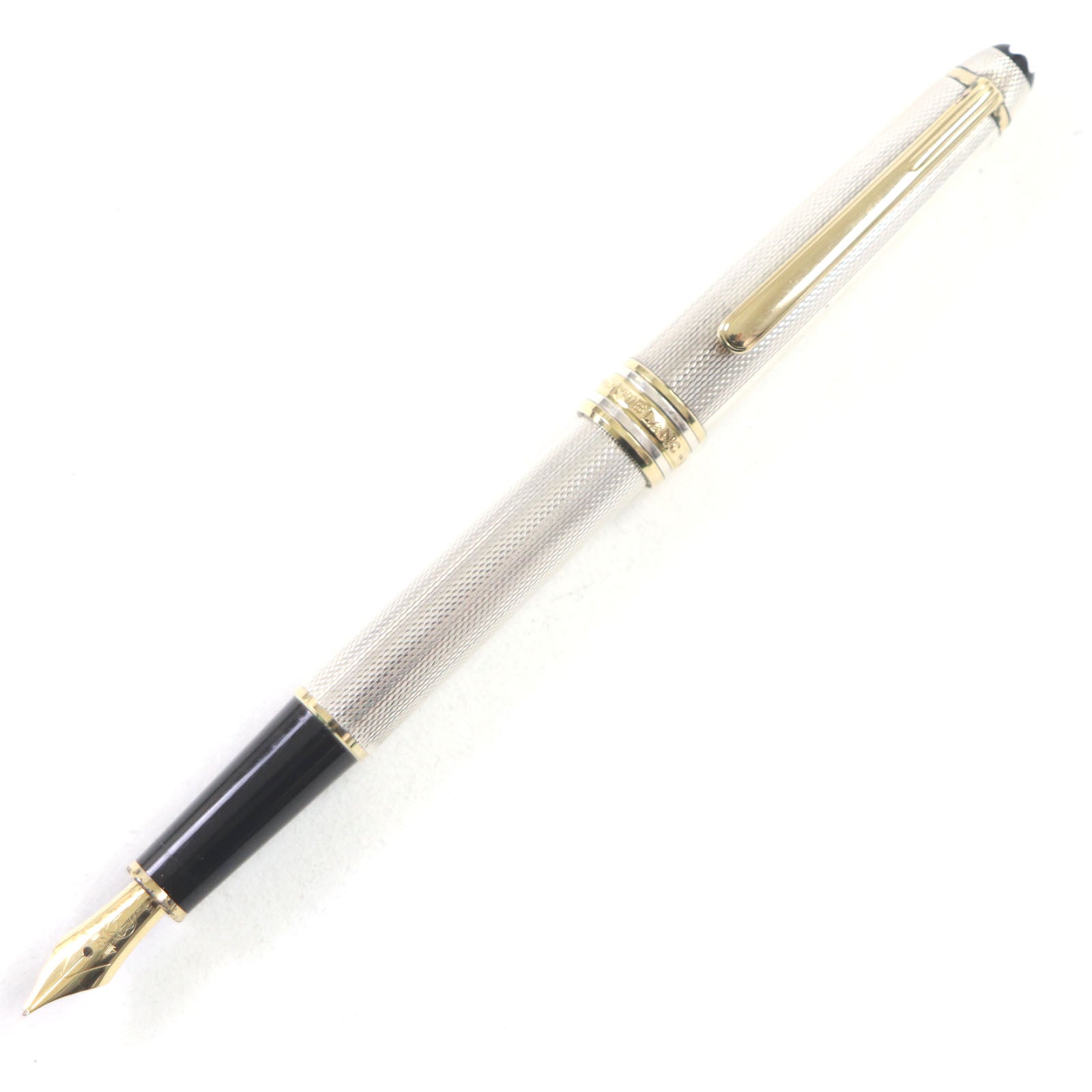 MONTBLANC fountain pen Nib: 18K  Part: SV925 Silver gold Meisterstck Solitaire mens Used Authentic