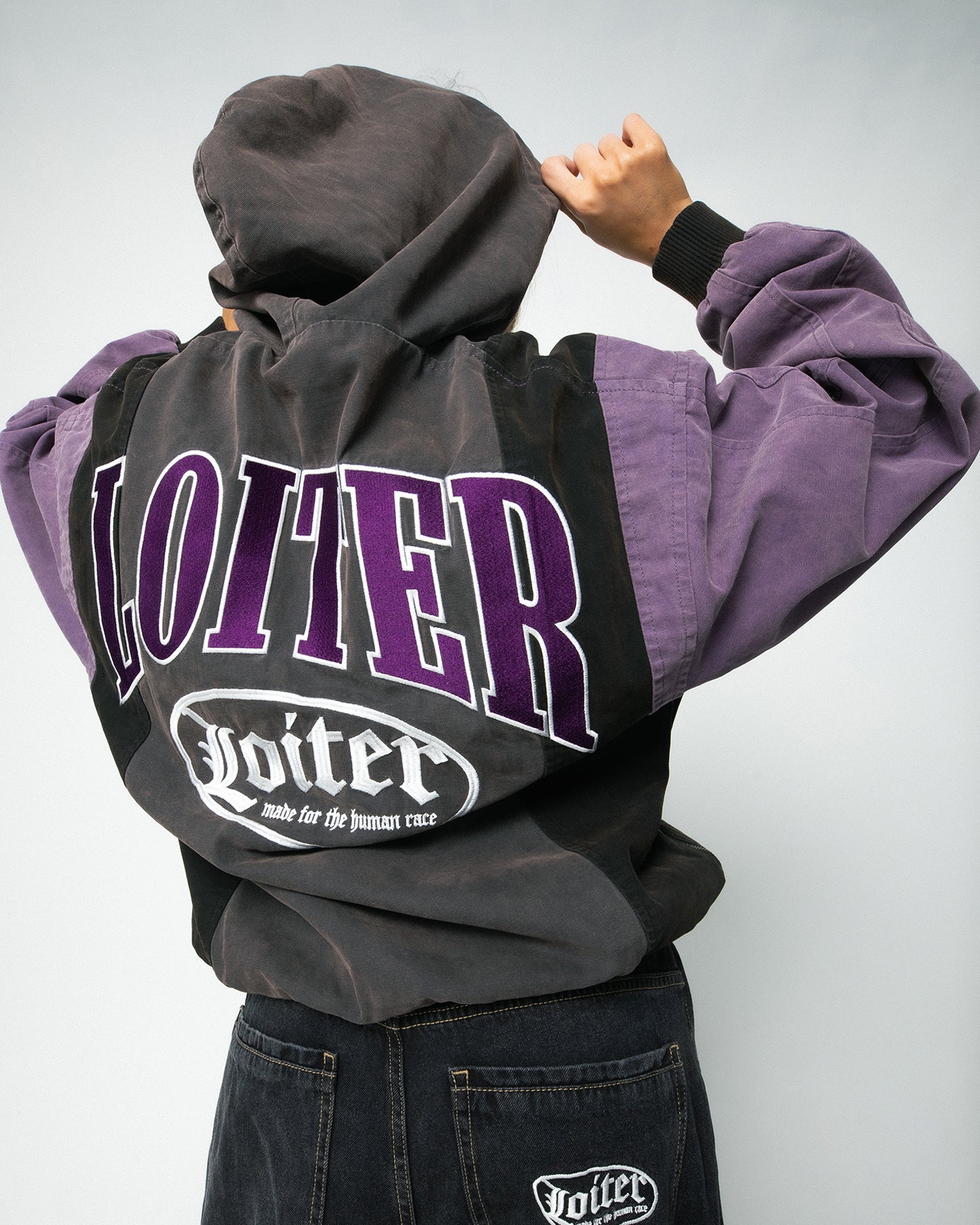 Loiter Splinter Hoodie Charcoal Purple