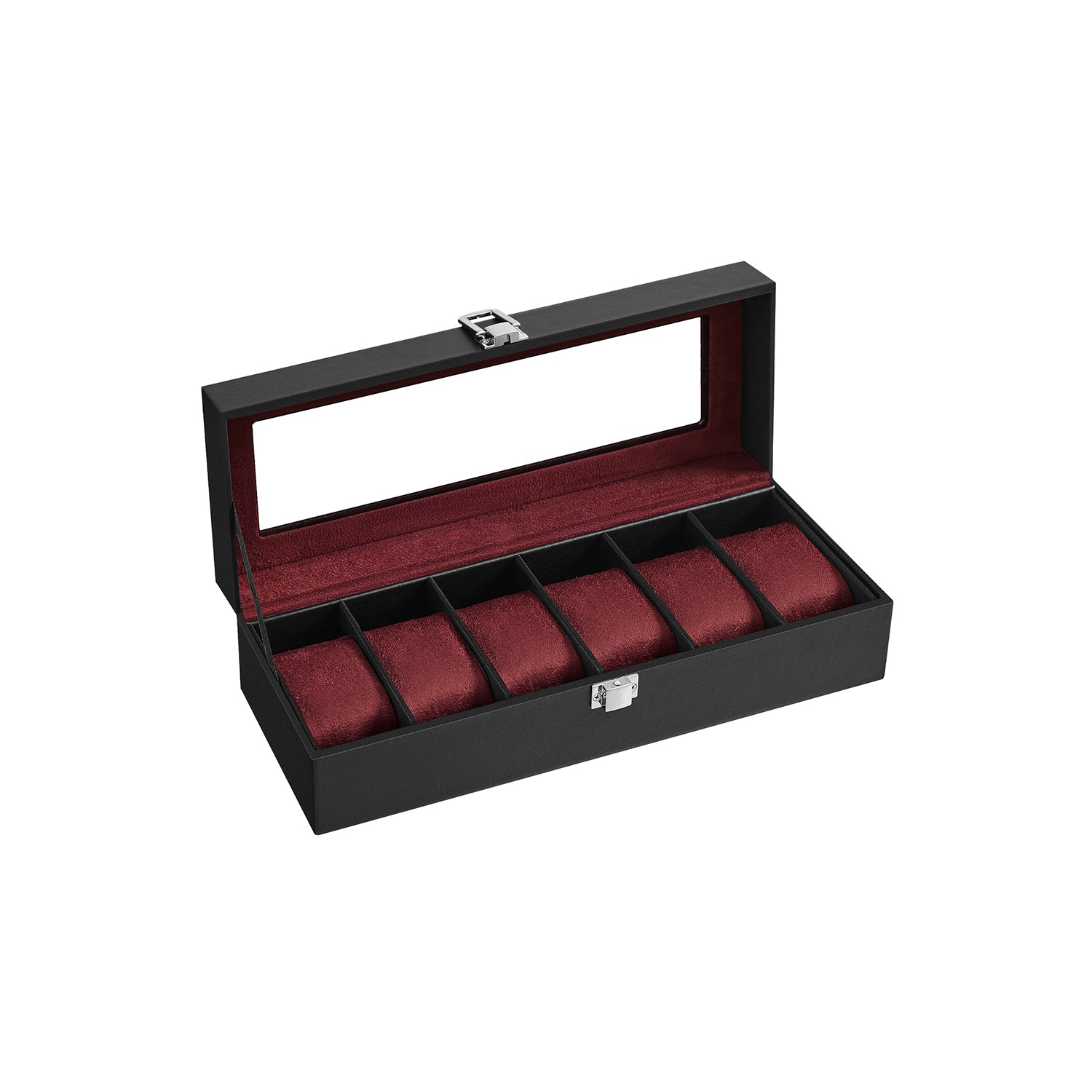 2736 6 Slot Watch Case Black and Red