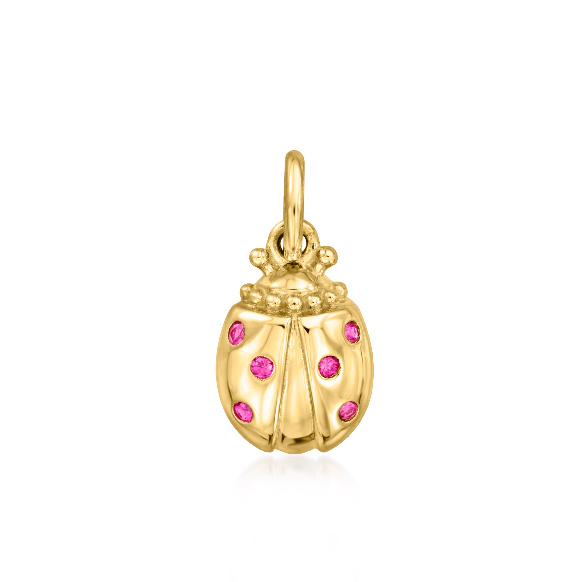 2023 RS Pure by Ross Simons Ruby Ladybug Charm in 14kt Yellow Gold