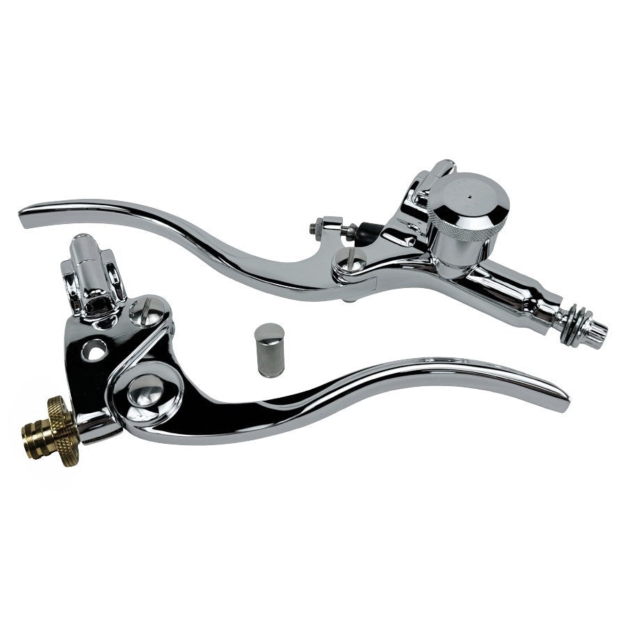 MOTO IRON® 1" Vintage Deco Handlebar Control Kit with Master Cylinder & Clutch (Chrome) Harley and Custom Moto