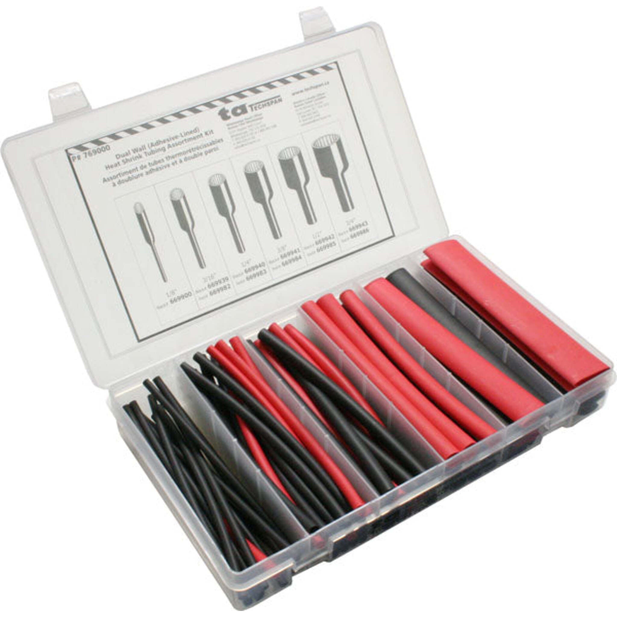 Techspan Dual Wall (Adhesive Lined) Heat Shrink Tubing Assortment Kit   67 pcs
