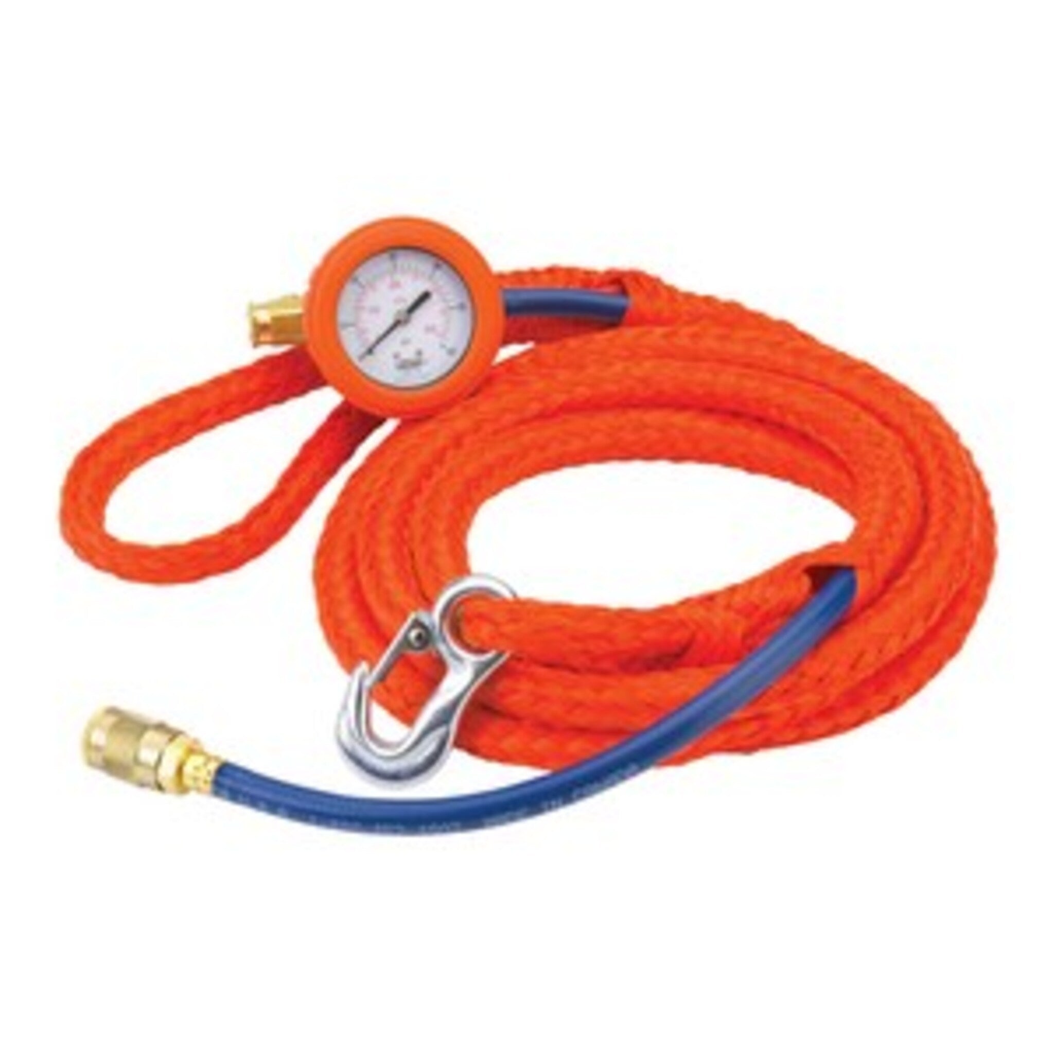 Lansas Test Plug Poly Lift Rope/Inflation Hose with Gauge Assembly   Safe Handling and Pressure Monitoring for Inflatable Test Plugs