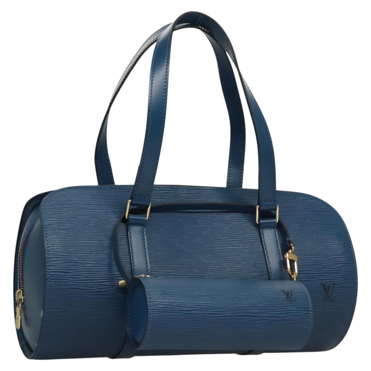 LOUIS VUITTON Epi Soufflot Hand Bag Blue M52225 LV Auth 116901