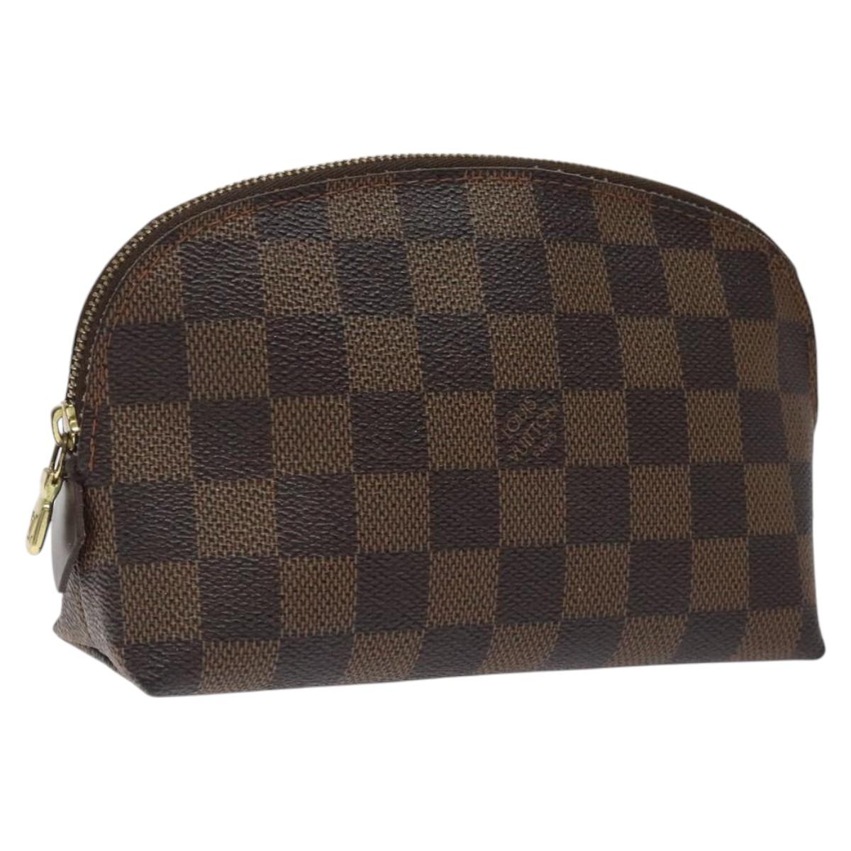 LOUIS VUITTON Damier Ebene Pochette Cosmetic PM Pouch N47516 LV Auth 119398