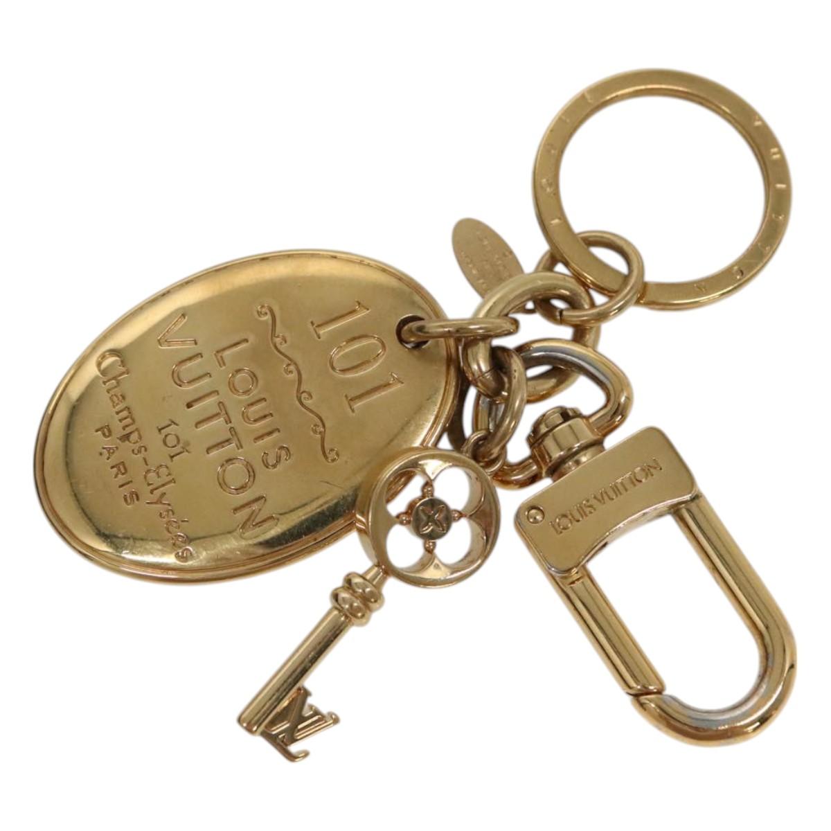 LOUIS VUITTON Porte ClesMezole Charm Metal Gold M65086 LV Auth 121764