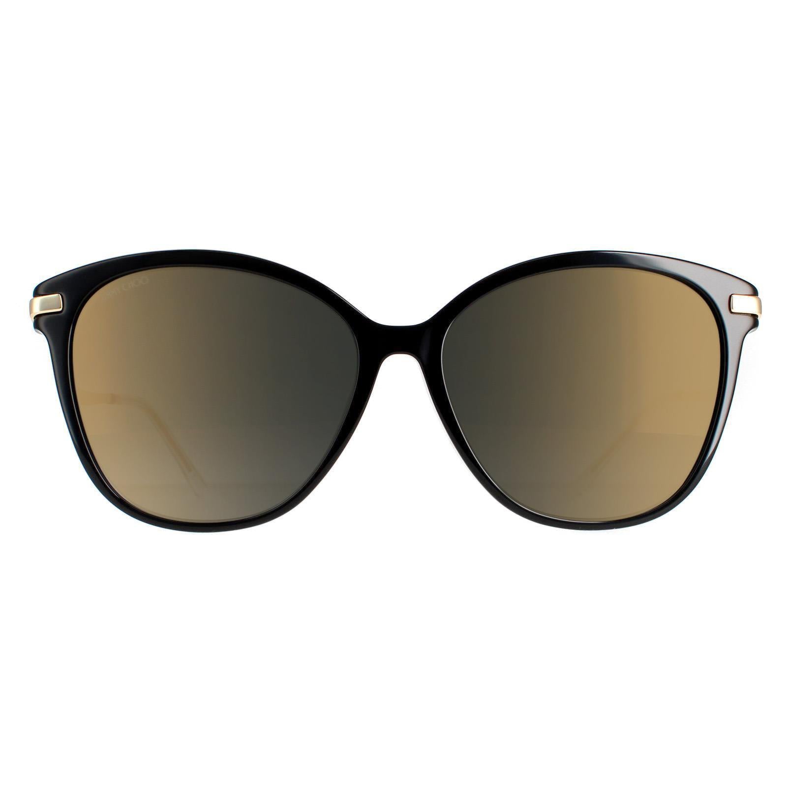 Jimmy Choo Sunglasses Peg/F/S 807 FQ Black Grey Gradient Gold Mirror