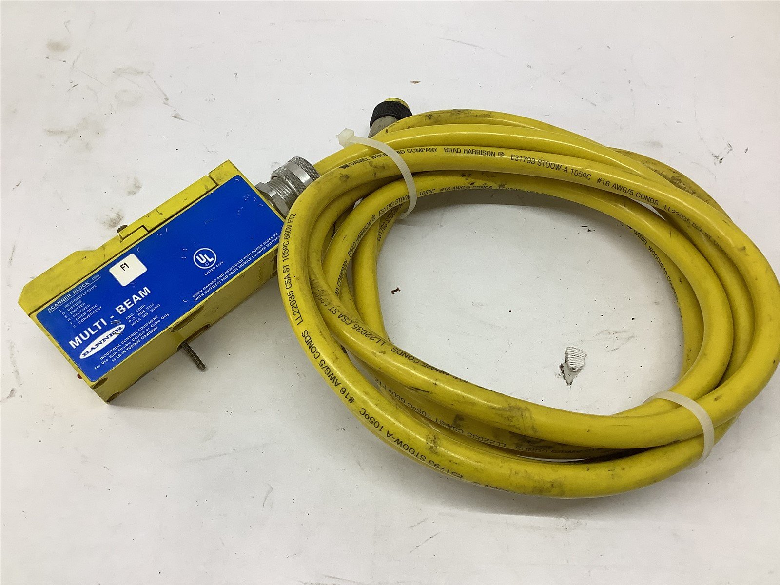 BME BEARINGS AND SURPLUS Banner Multi Beam F1 Sensor Brad Harrison E31793 STOOW A 16AWG 5/C 12' L Cable
