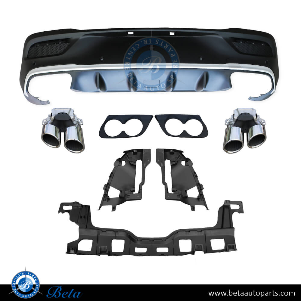 BETAAUTOPARTS Mercedes GLE Class Coupe C167 (2019 Up), Rear Diffuser AMG GLE53 with Exhaust Tips (Silver), China, 1678851507