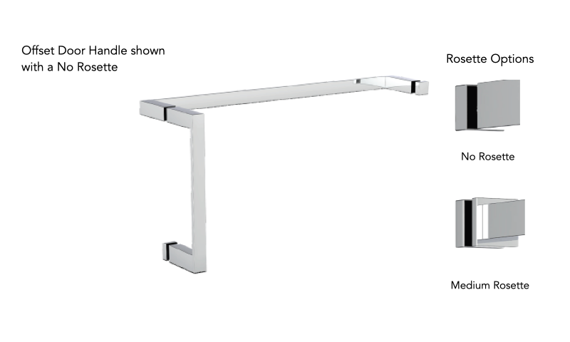 Neelnox ICN OSD6X24 MR Iconic 6X24 Shower Door Handle Medium Rosette