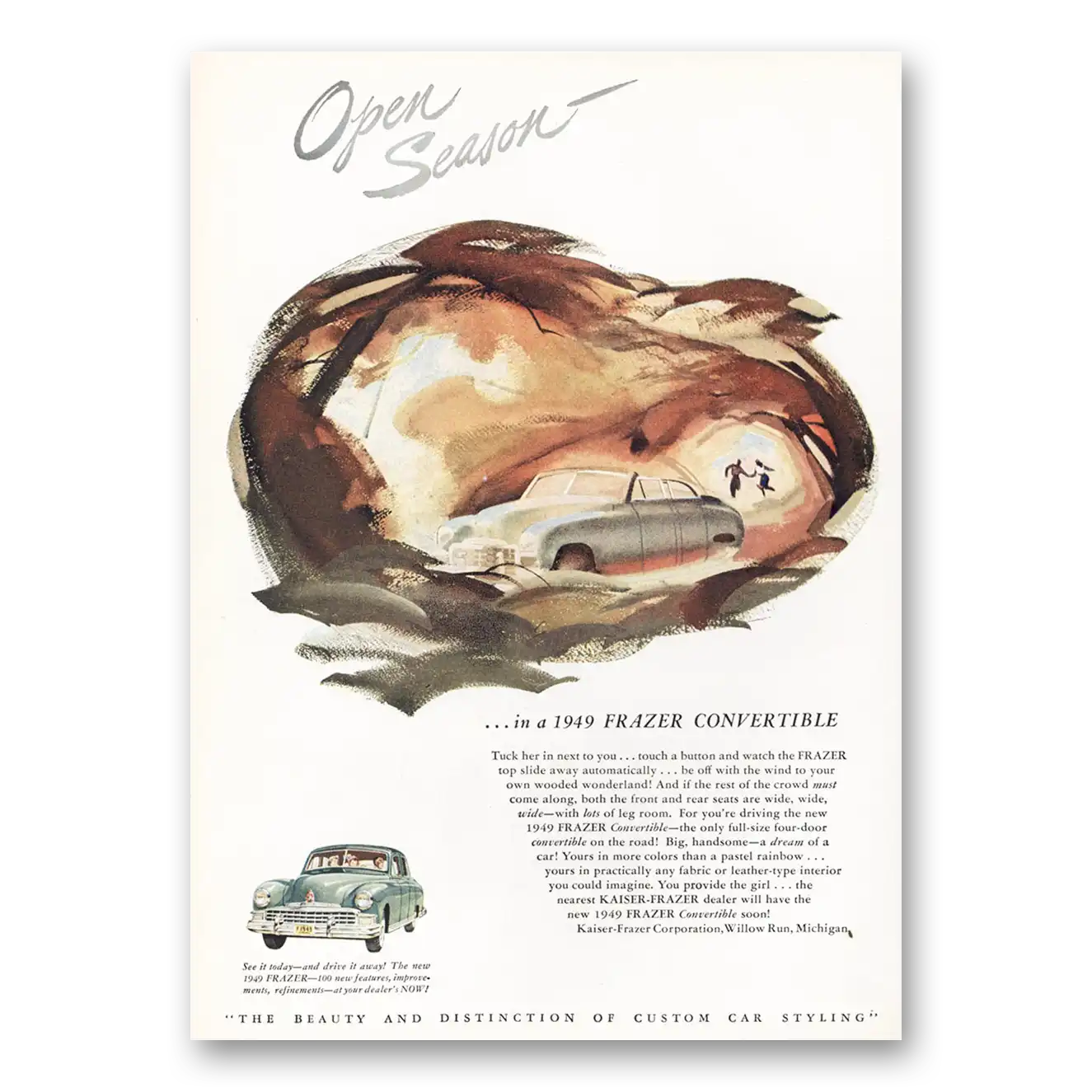 RELICPAPER 1948 Frazer Convertible Print Ad   Open Season