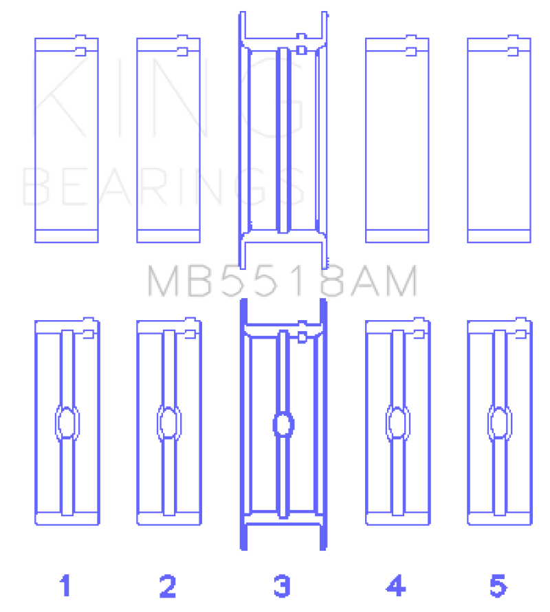 KING ENGINE BEARINGS King AMC/Jeep 390 & 401 Crankshaft Main Bearing Set   Size STD