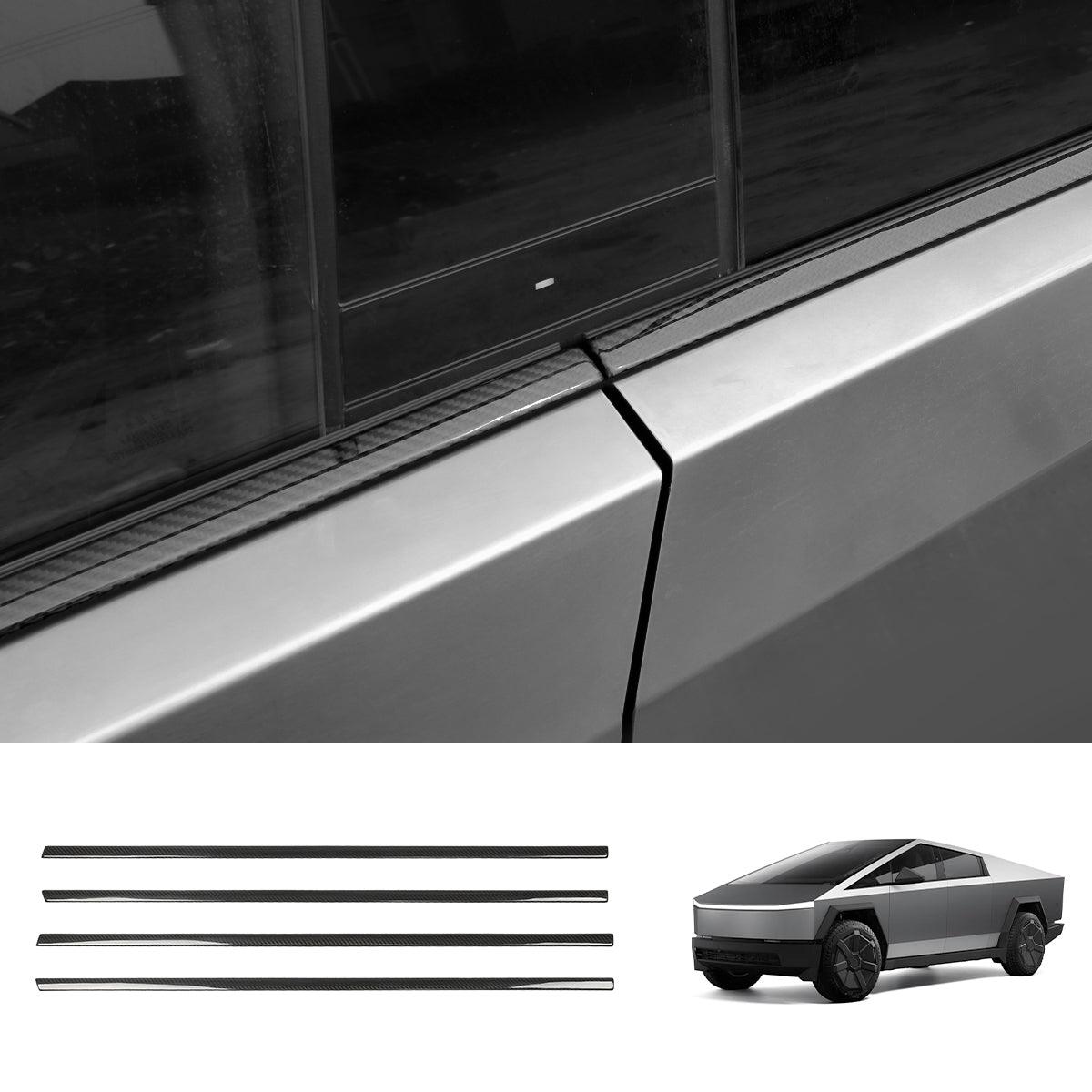 EVOOOR [Real Carbon Fiber] Window Trim Overlays for Tesla Cybertruck (Set of 4)