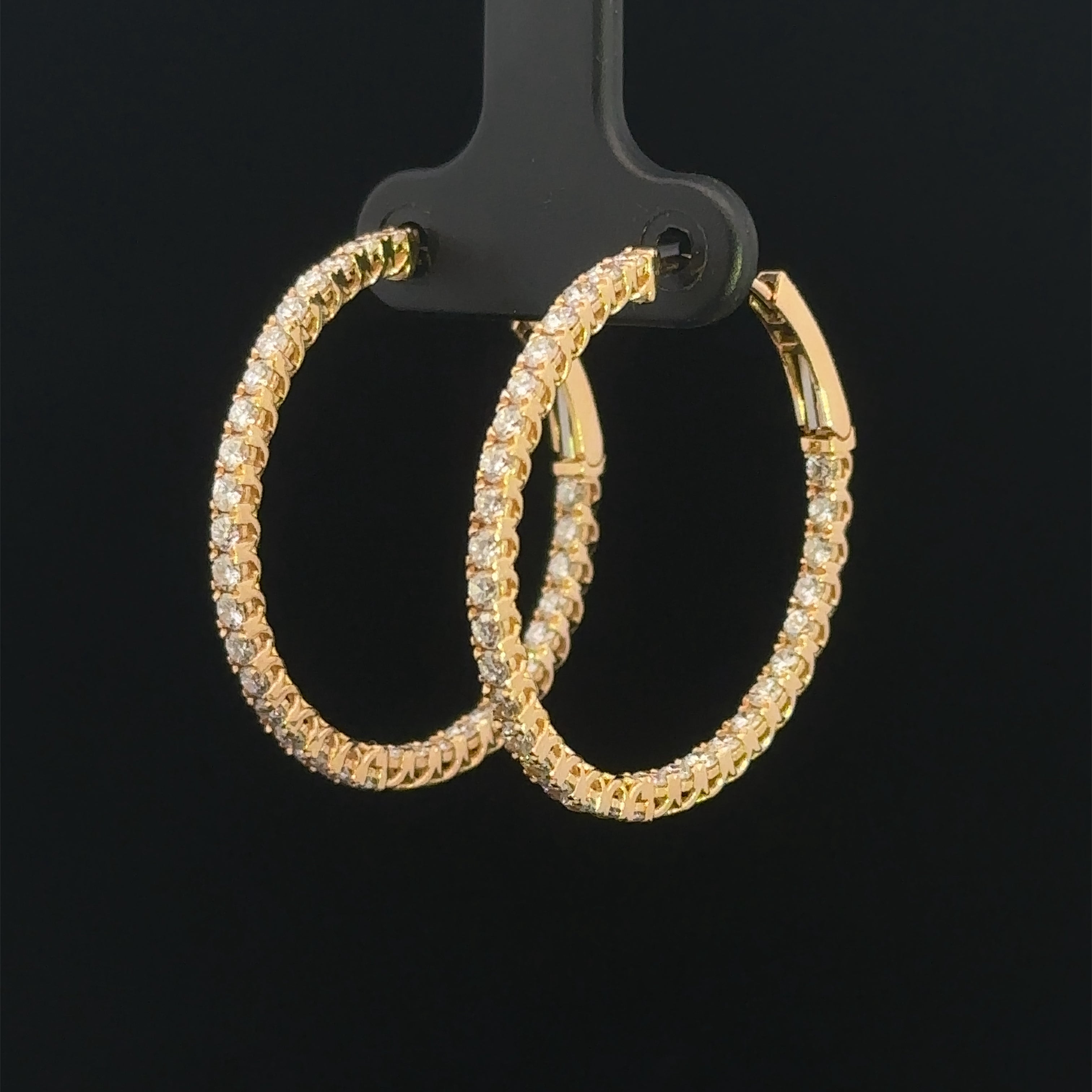 TT JEWELRY RETAIL  AKA JADE HOUSE Alondra 18K Yellow Gold 1.90 CTW Inside Out Diamond Hoop Earrings
