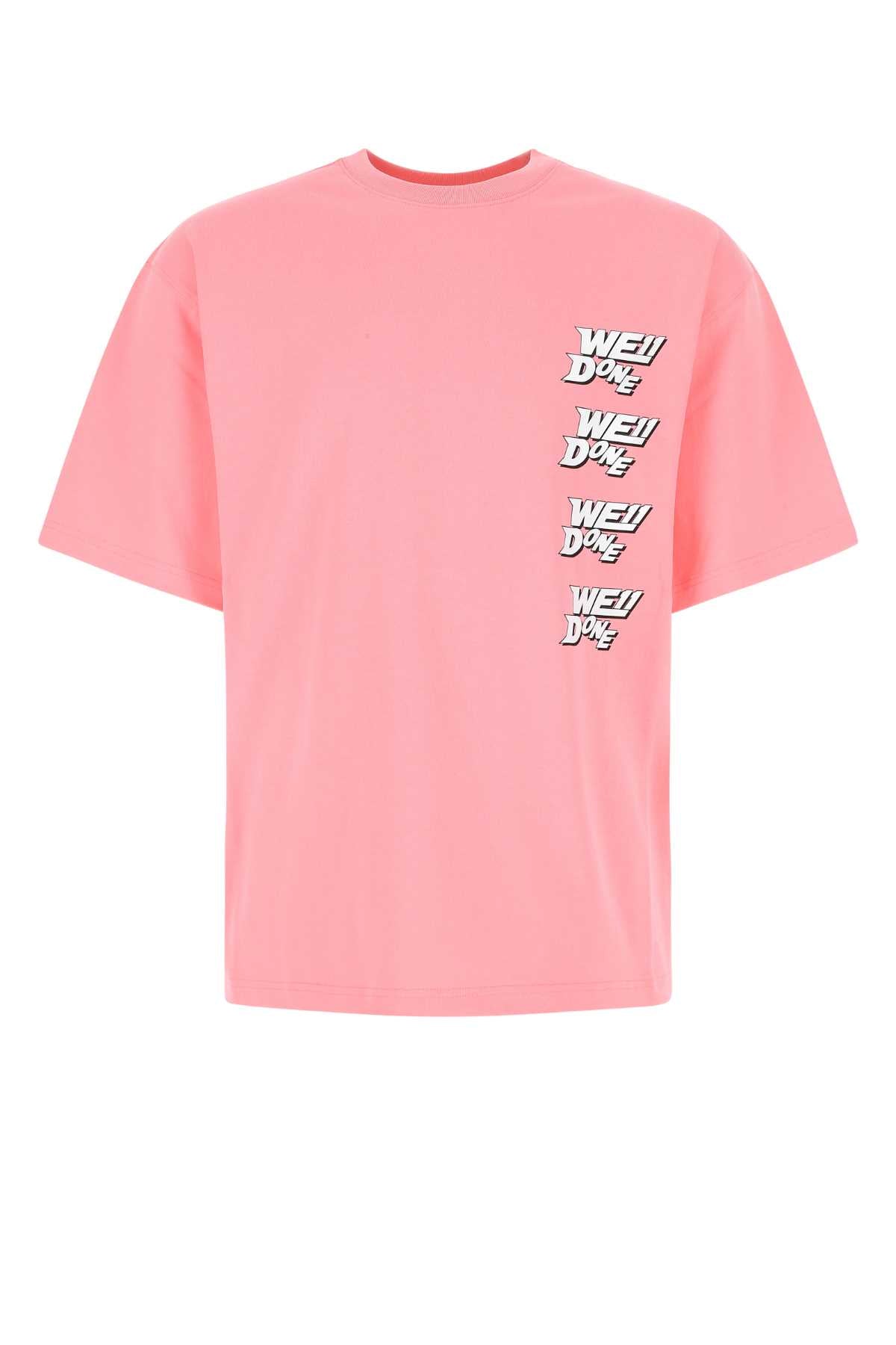 WE11DONE We11 We Do Pink Cotton de gran tamaño