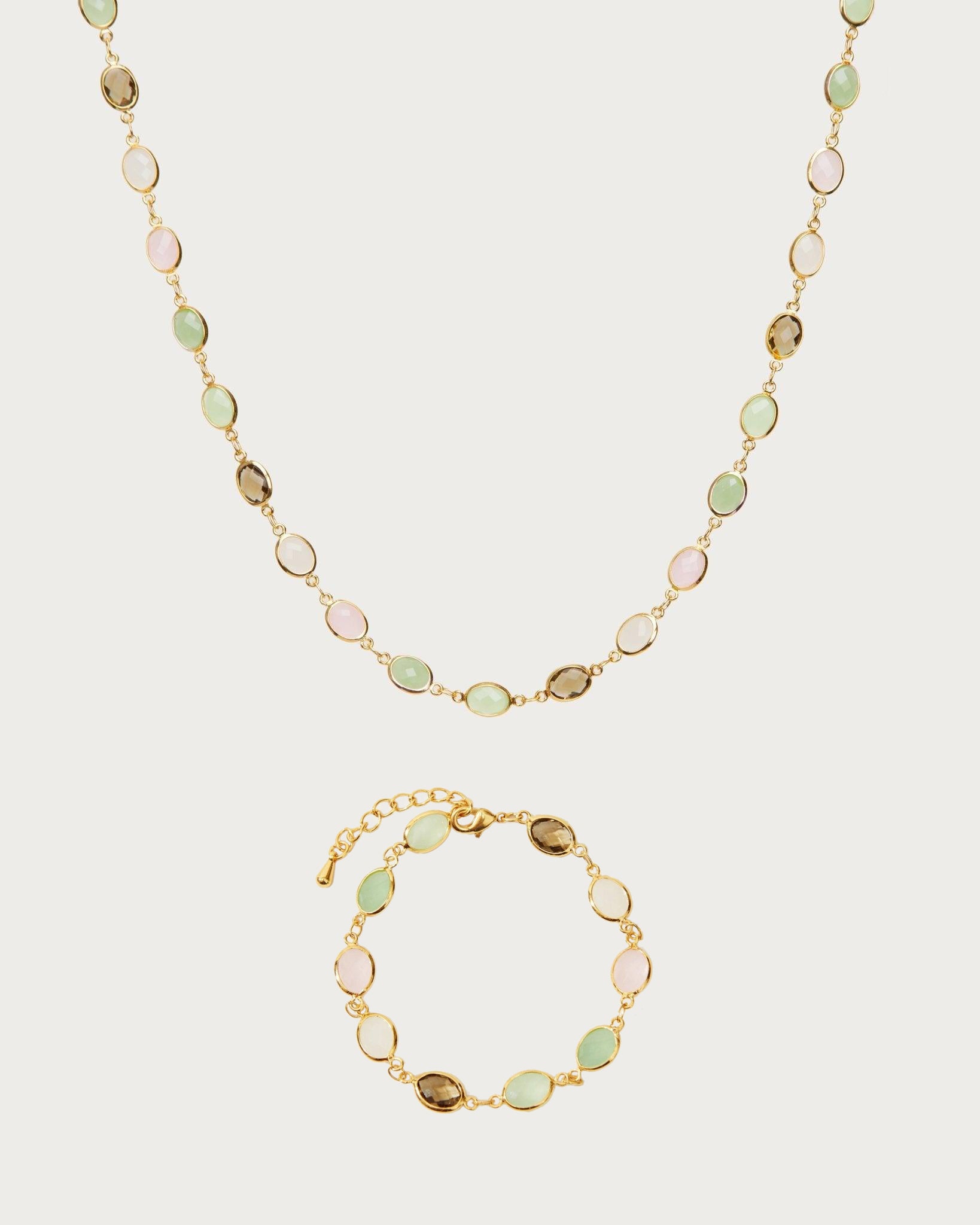 EN ROUTE JEWELRY Whimsical Romance Stone Necklace and Bracelet Set