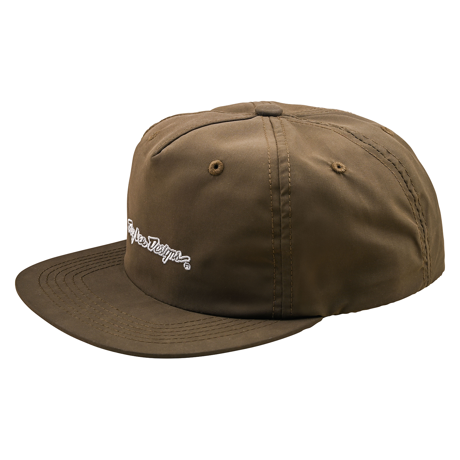 Troy Lee Designs Signature Unstructured Snapback Cap   Olive Canvas