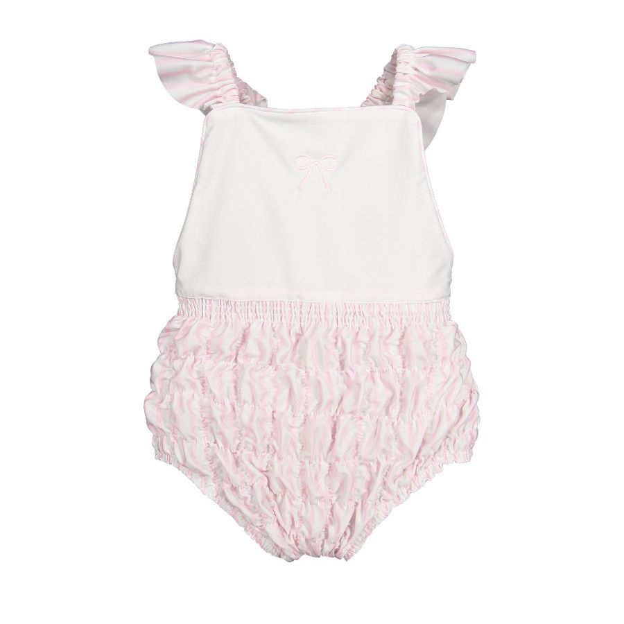 SAL & PIMENTA Stripes Pink Frilled Swimsuit