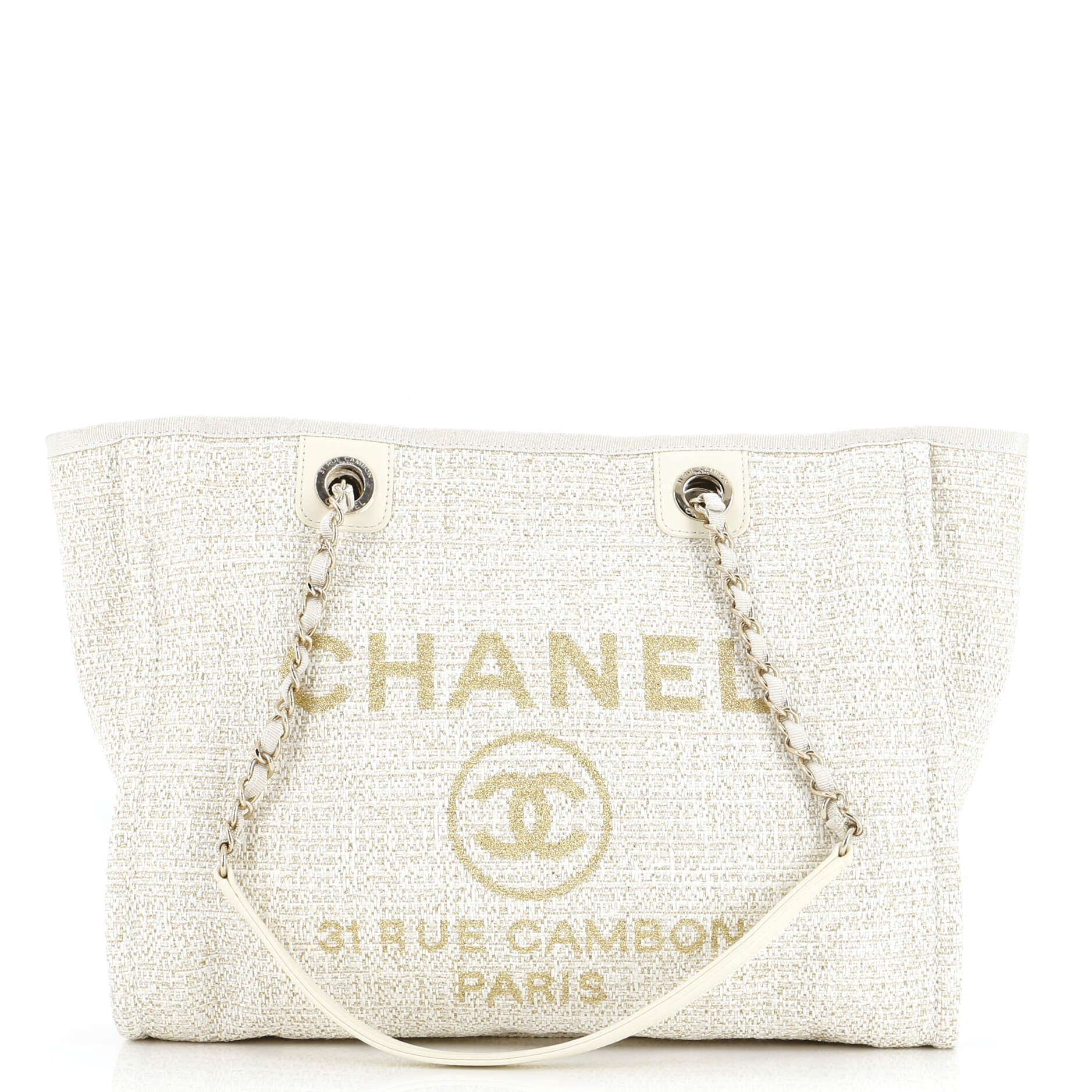 2860 Deauville Tote Raffia with Glitter Detail Small