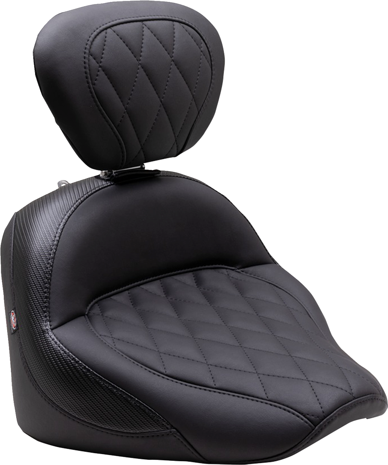 2733125 MUSTANG Solo Touring Seat   w/ Driver Backrest   Black   Diamond Stitch   Chief '22 '23 89740