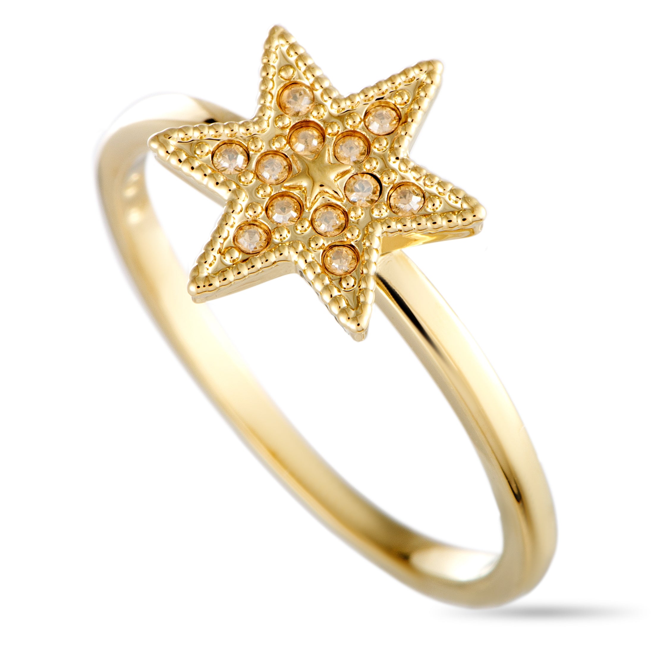 2269 Swarovski Field Yellow Gold Plated Crystal Star Ring
