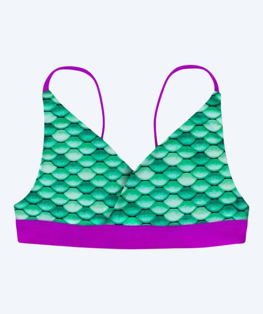 Fin Fun mermaid bikini top for girls   Celtic Green